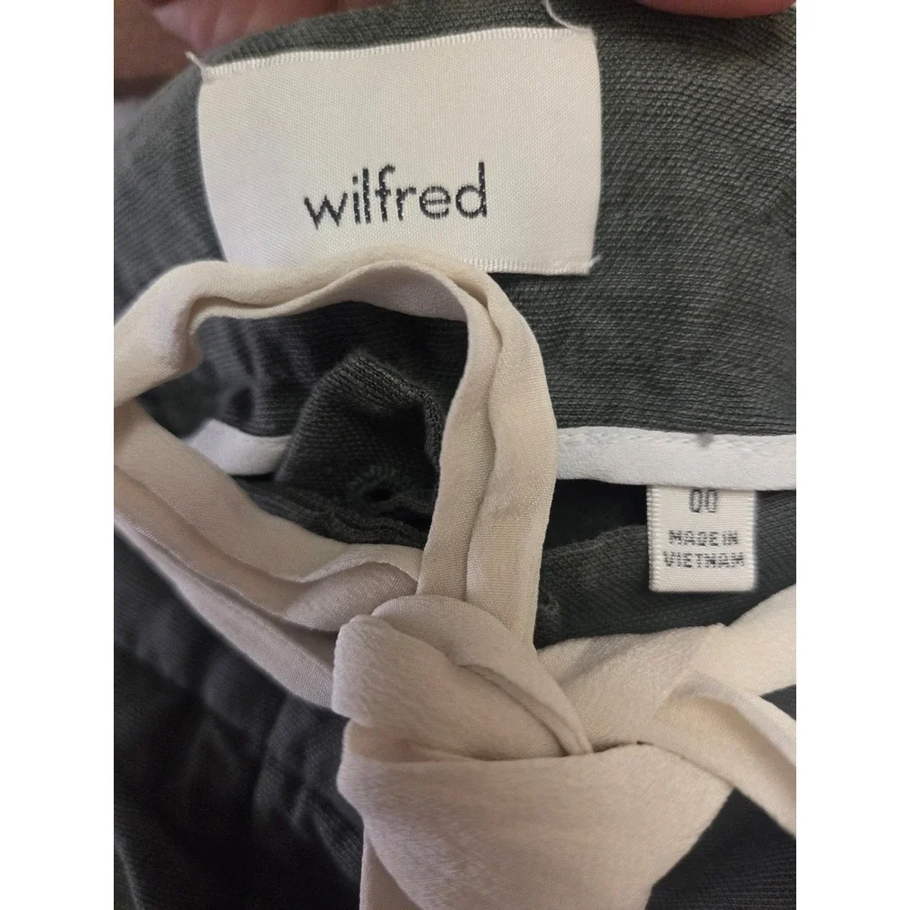 Wilfred Women's‎ Gray Pleated Tie Waist Cropped Trousers Pants Size 00
